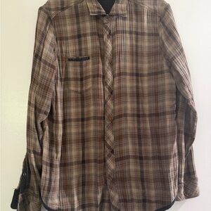 Men’s Reversible Plaid Button-Up Shirt